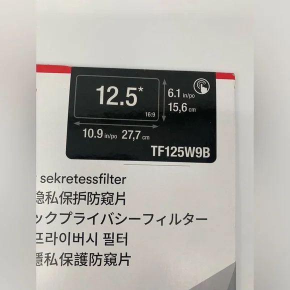 3M 12.5” Black Privacy Filter For Laptop Screen - Picture 2 of 3